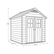 Keter Newton 7 x 7ft Double Door Outdoor Apex Plastic Garden Shed