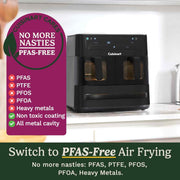 Tri Zone 13.6L Air Fryer Oven 3 Independent Cooking Zones PFAS-Free Black