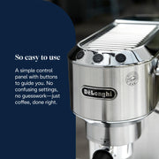 Traditional Pump Espresso Machine 15 Bar Milk Frother Silver