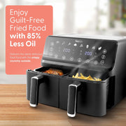Dual Zone Air Fryer 9L 8-in-1 2700W Extra-Large Capacity