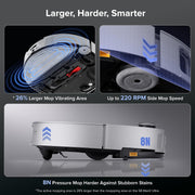 Robot Vacuum Cleaner 22,000 Pa 3.14-Inch Ultra Slim Zero-Tangling AI 3.0 Obstacle Avoidance White