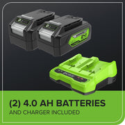 48V Cordless Self-Propelled Lawn Mower with 46cm Cutting Width, 55L Grass Bag, 2 x 4Ah Batteries