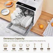 HAVA Table Top Dishwasher – Mini Countertop, Portable, 6 Programs, 5L Water Tank, No Installation Required