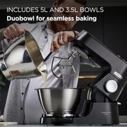 Stand Mixer 1200W Integrated Scale 5L 3.5L Bowls Black