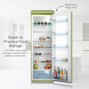 Tall Larder Fridge 337L 5 Shelves Frost Free Green