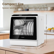 HAVA Table Top Dishwasher – Mini Countertop, Portable, 6 Programs, 5L Water Tank, No Installation Required