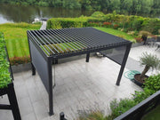 4m x 3m Rectangular Aluminium Louvered Pergola – Grey
