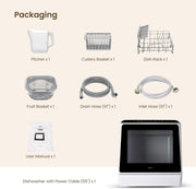 HAVA Table Top Dishwasher – Mini Countertop, Portable, 6 Programs, 5L Water Tank, No Installation Required