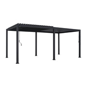 7.2m x 3.6m Rectangular Aluminium Louvered Pergola – Grey