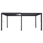 7.2m x 3.6m Rectangular Aluminium Louvered Pergola – Grey